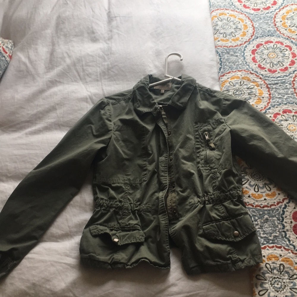 Green military jacket